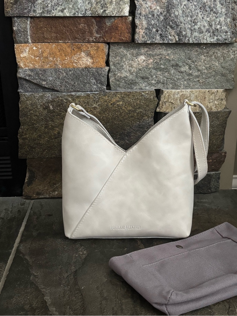 Portland Leather Rare PROTOTYPE Small Naomi Shoulder Bag in Beluga